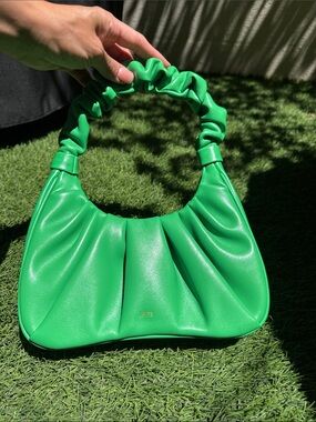 Green Ruched Handle Shoulder Bag - Women